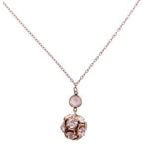 Talana 18k Gold Plated Sterling Silver Clear Crystal Orb Pendant Necklace NWT